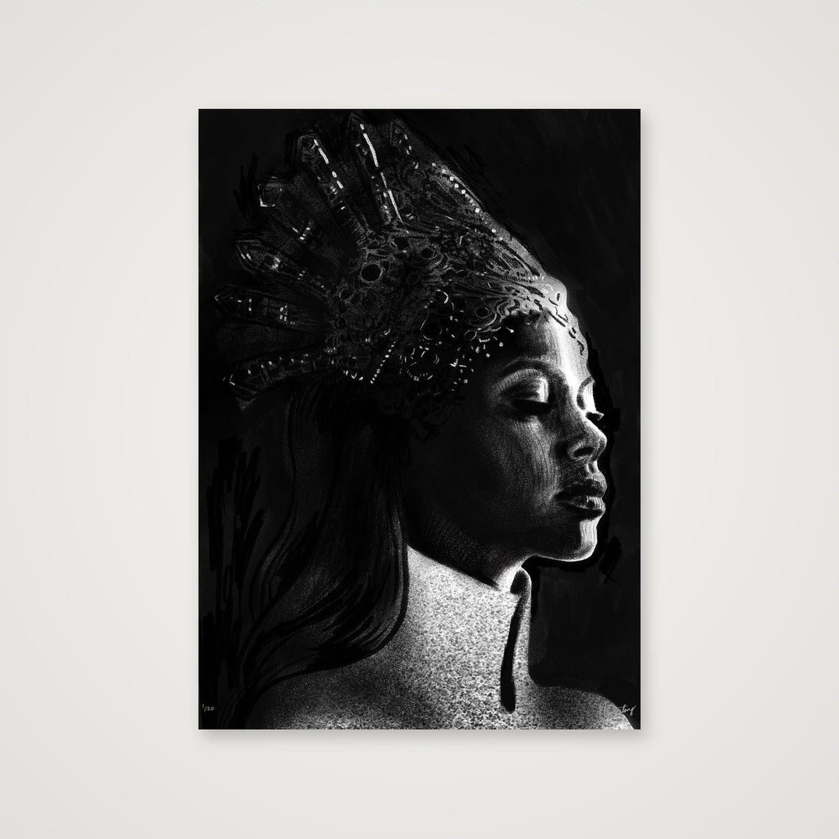 Monochromia Queen — 42×59cm, 17×23" Print only