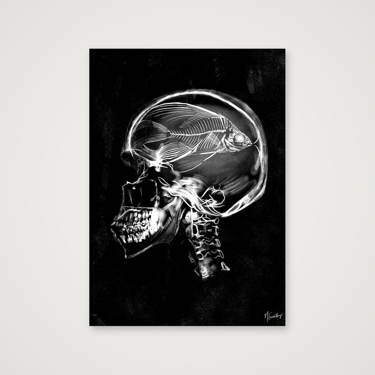Monochromia Skeletal — A3 (30×42cm, 12×17") Print only