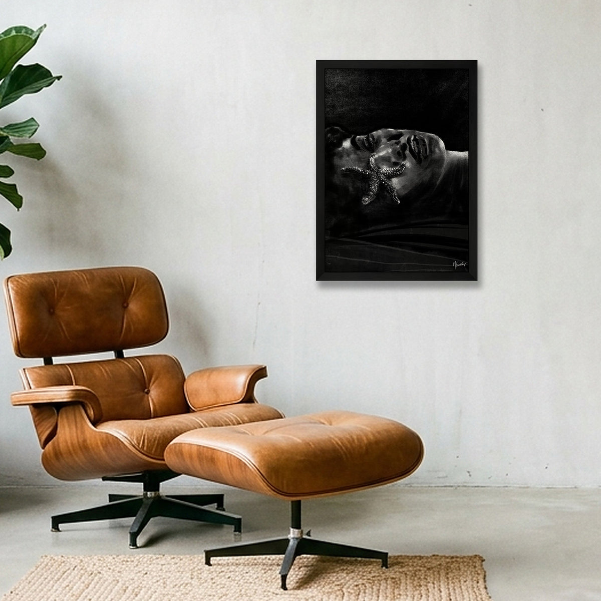 Monochromia Starfish — A3 (30×42cm, 12×17") Black Frame