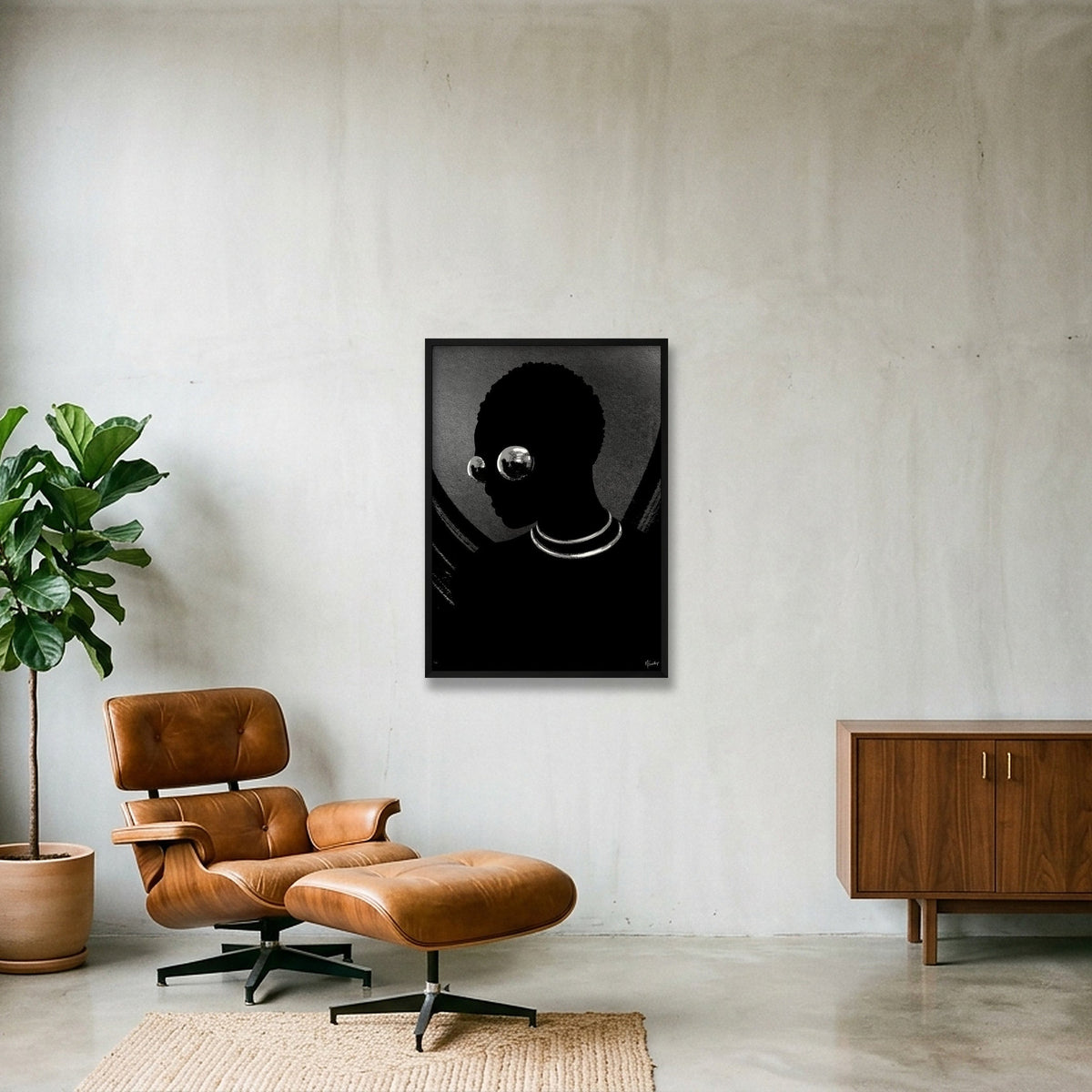 Monochromia Gold — 59×84cm, 23×33" Black Frame
