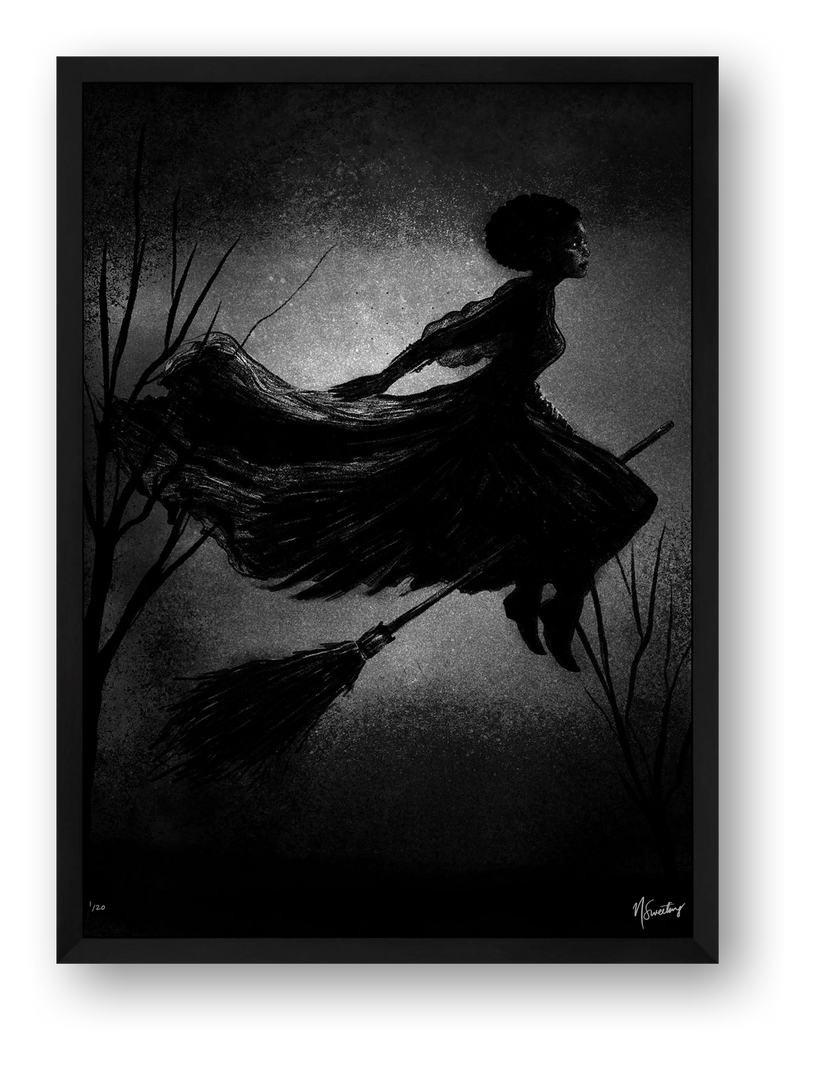 Monochromia Witch — framed