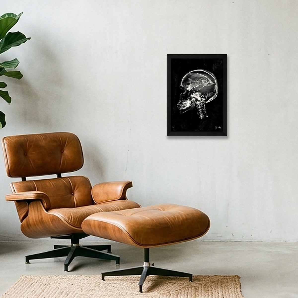 Monochromia Skeletal — A4 (21×30cm, 8×12") Black Frame