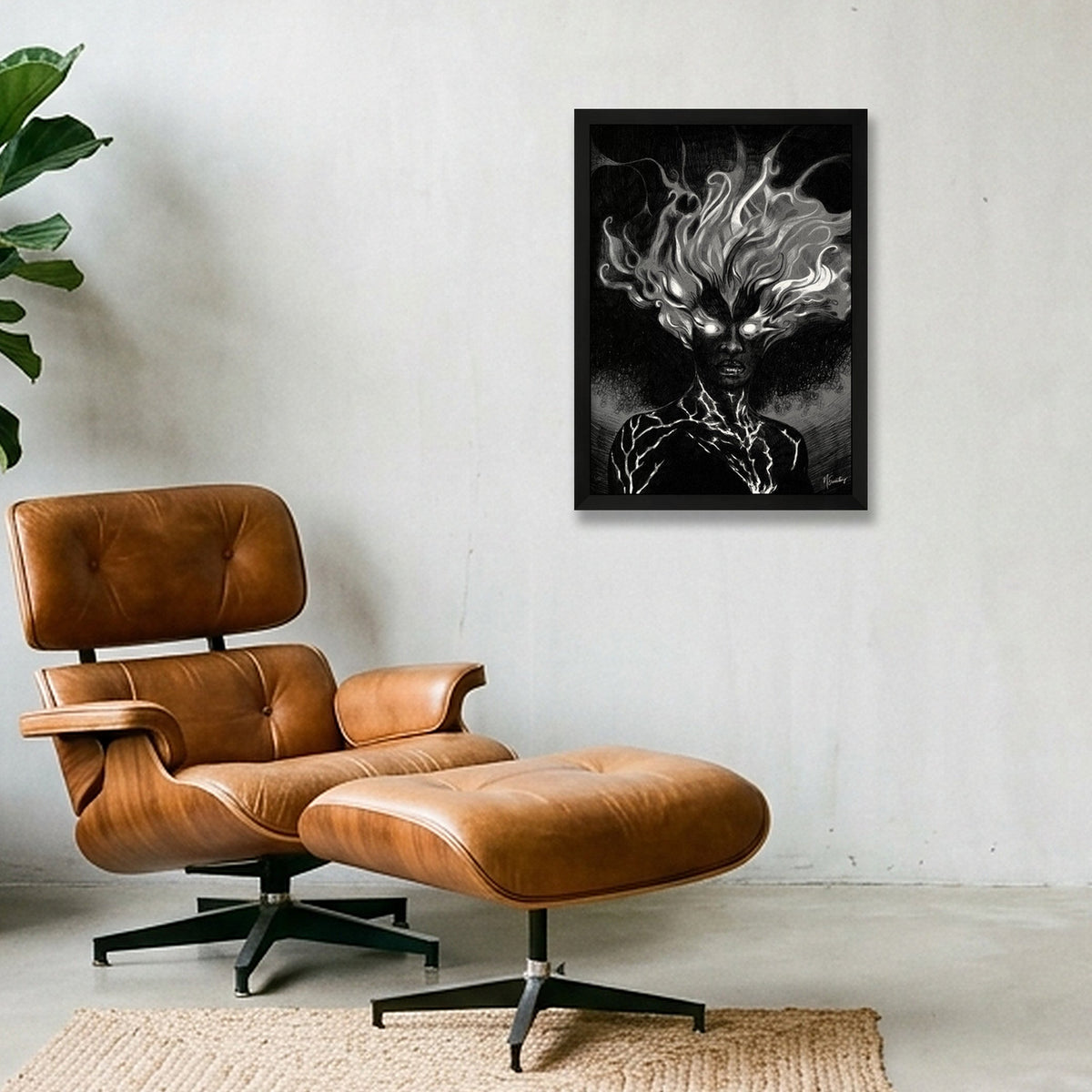 Monochromia Inferno — A3 (30×42cm, 12×17") Black Frame