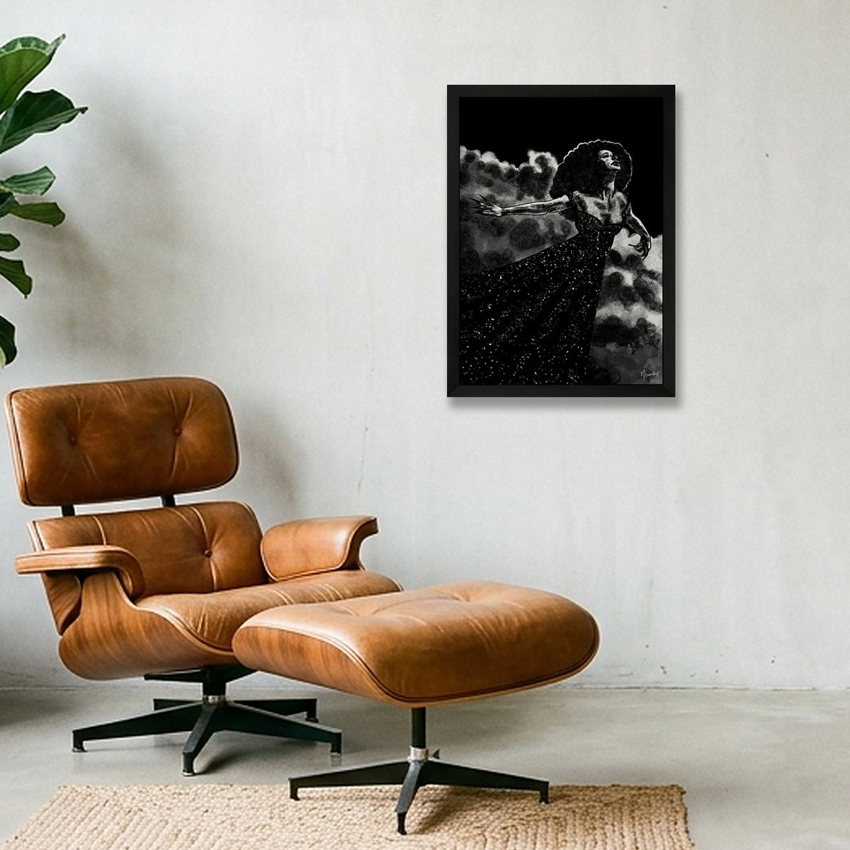 Monochromia Flight — A3 (30×42cm, 12×17") Black Frame