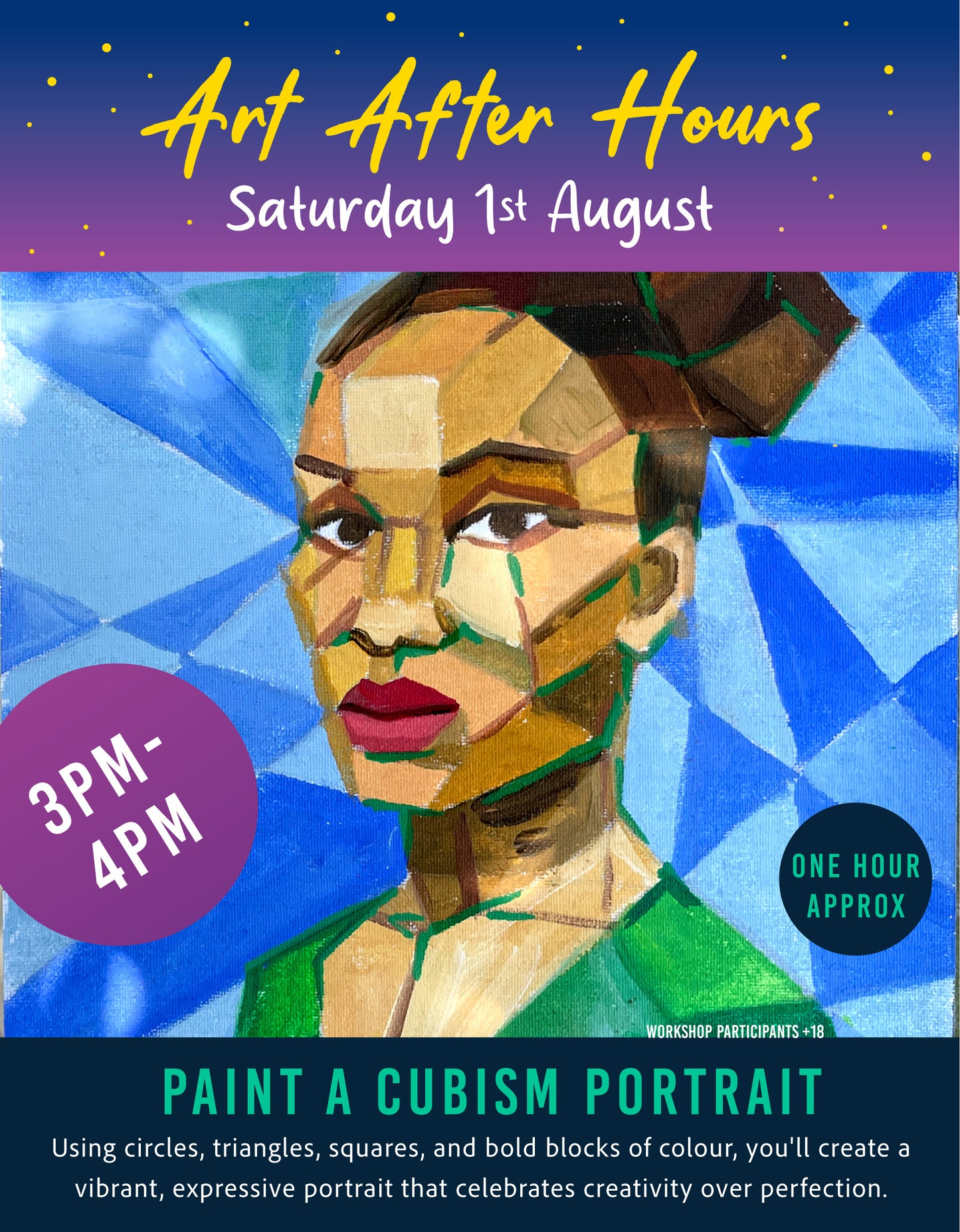 Cubism Portrait Painting 3pm-4pm