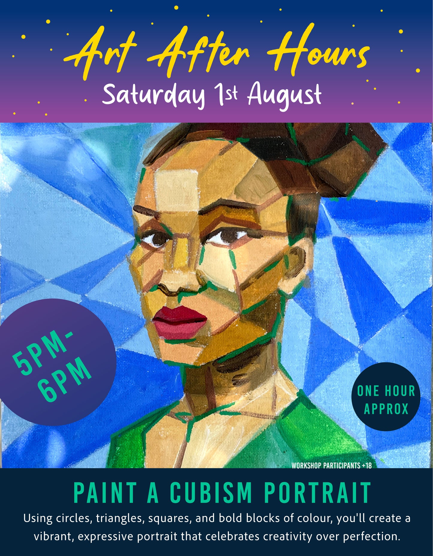 Cubism Portrait Painting 5pm-6pm