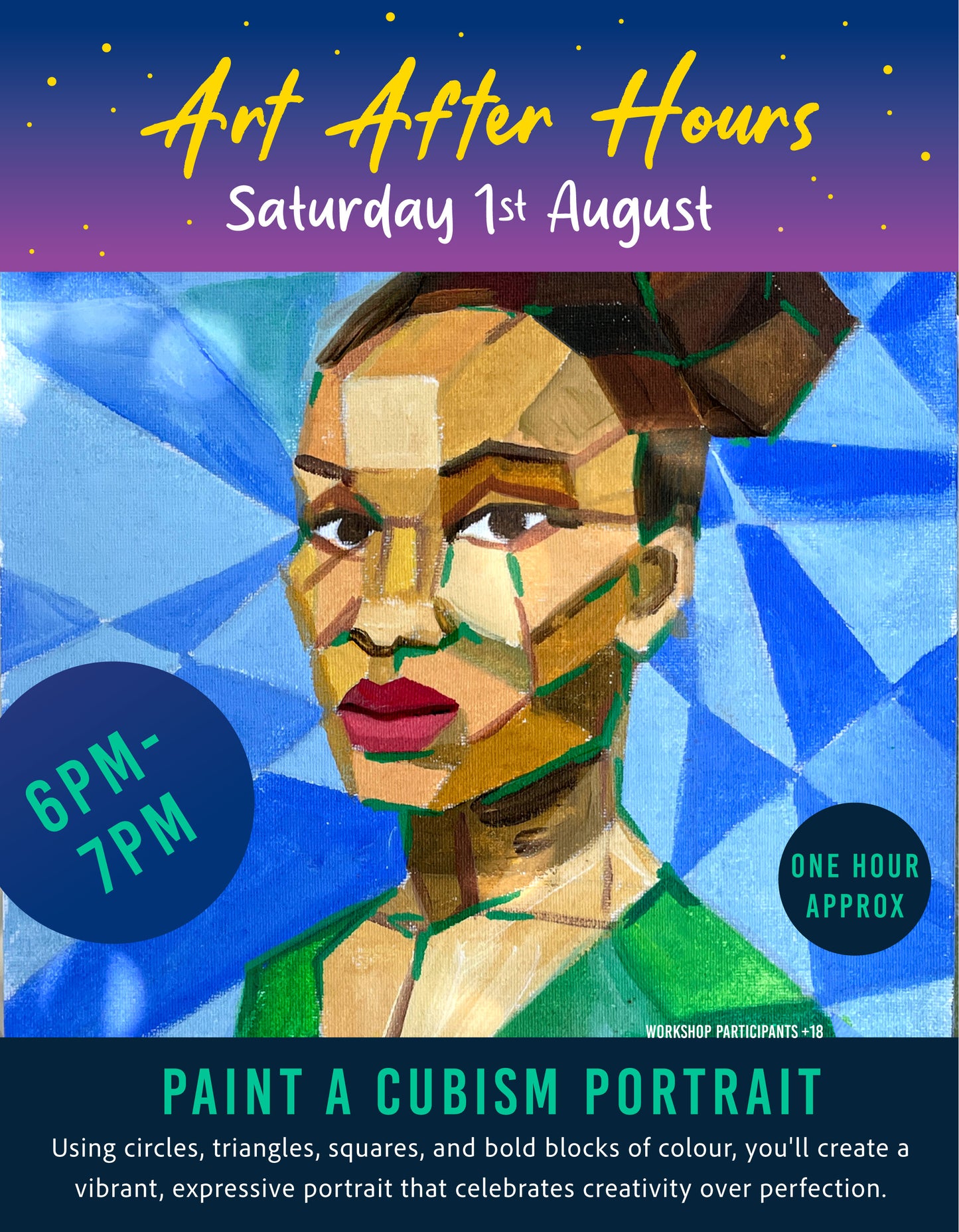 Cubism Portrait Painting 6pm-7pm