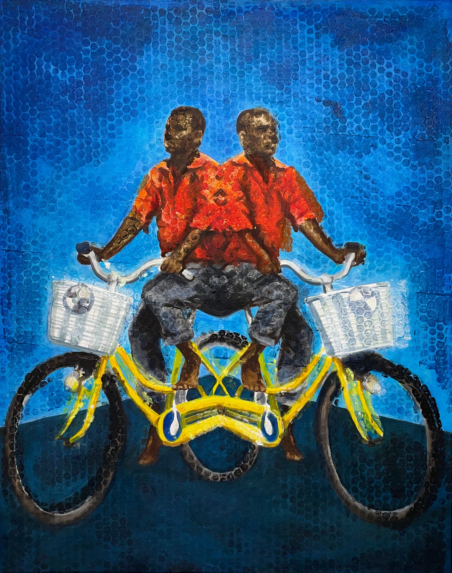 Duocyclist Oil Painting
