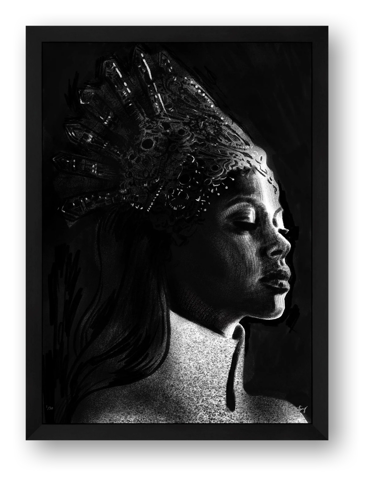 Monochromia Queen — framed