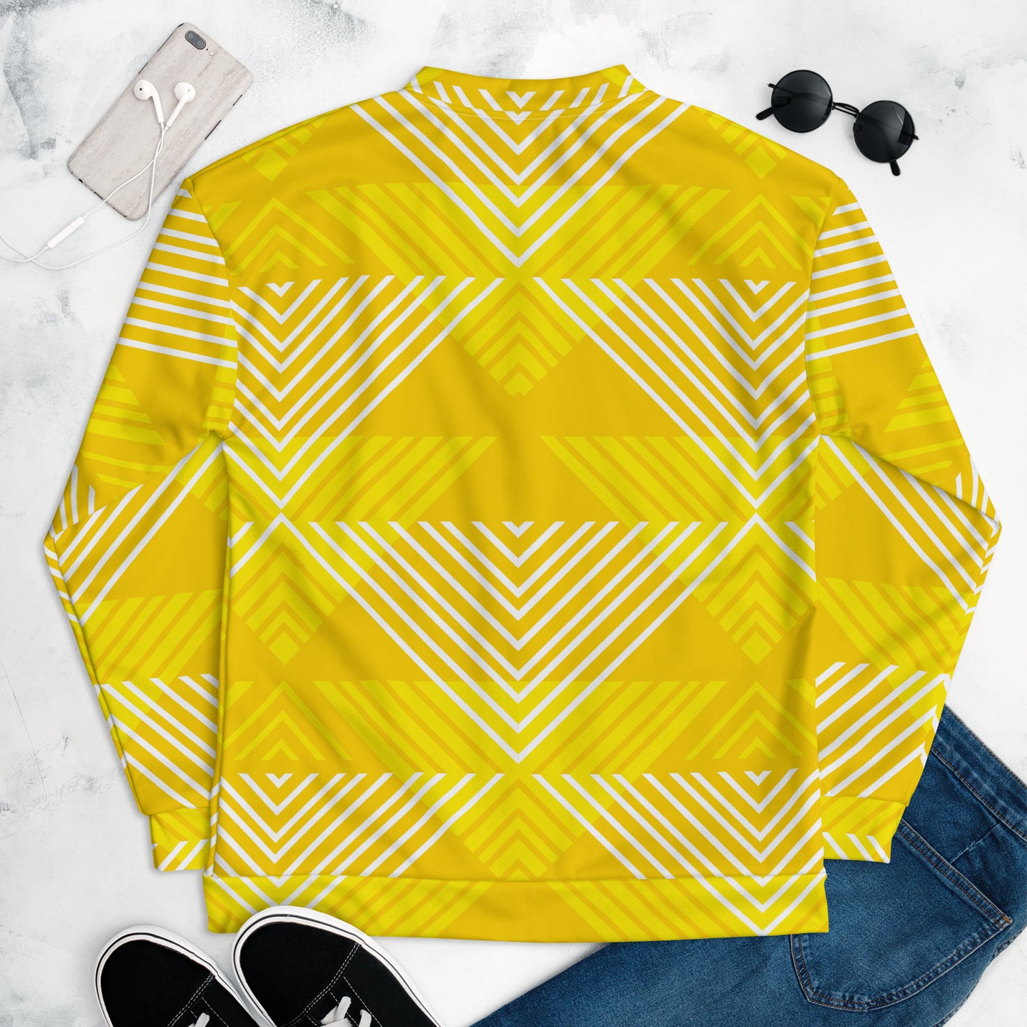 Trichromatic Yellow Unisex Bomber Jacket