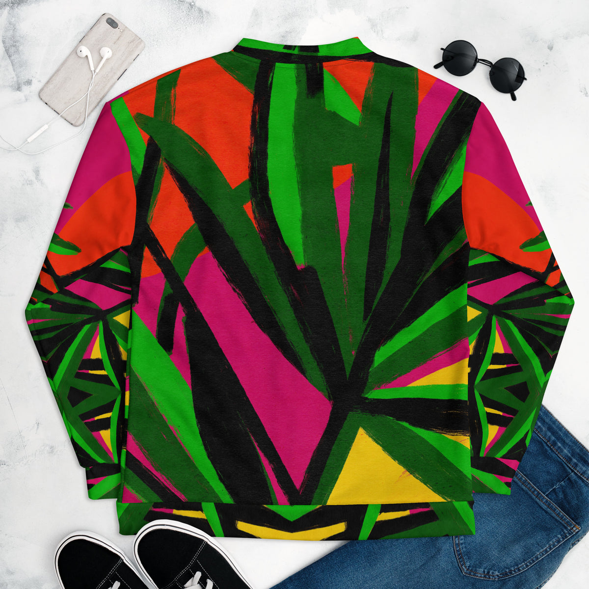 Unisex Bomber Jacket Tropical Palm
