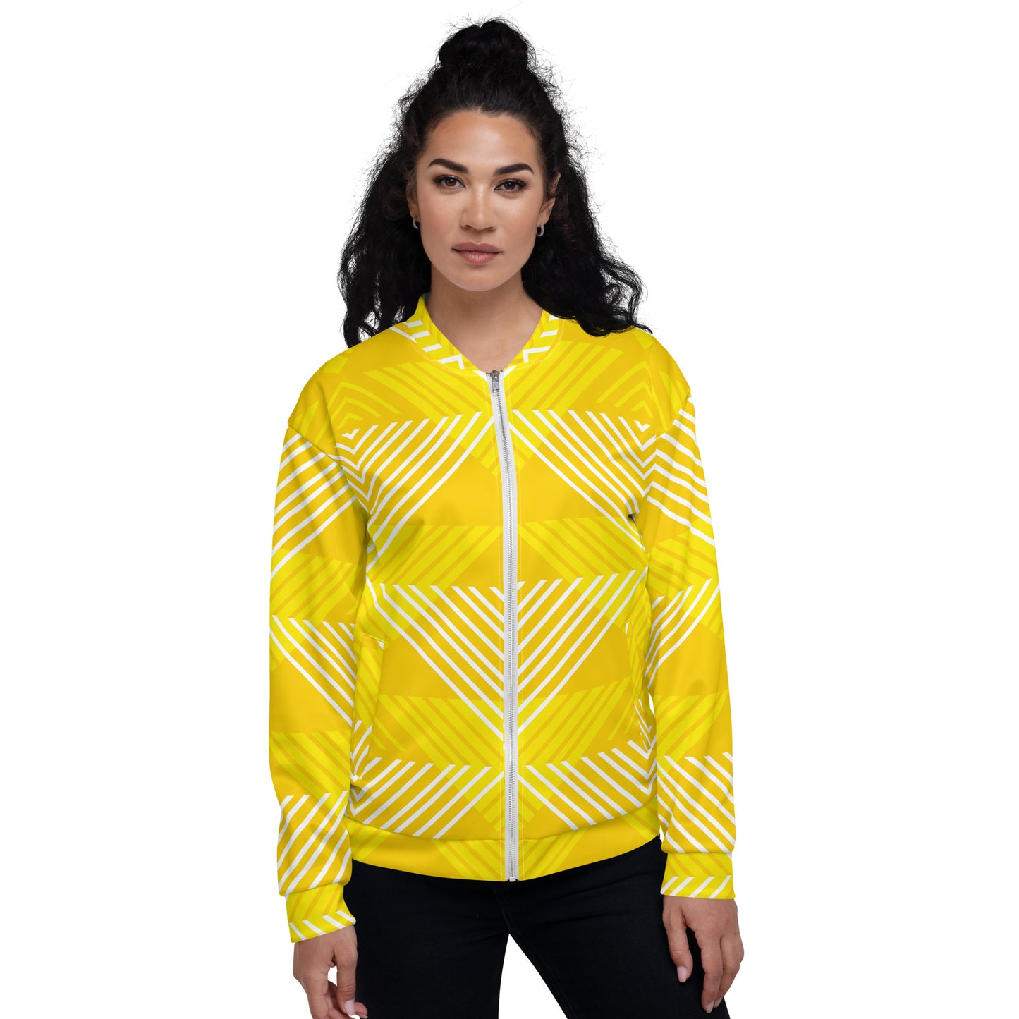 Trichromatic Yellow Unisex Bomber Jacket