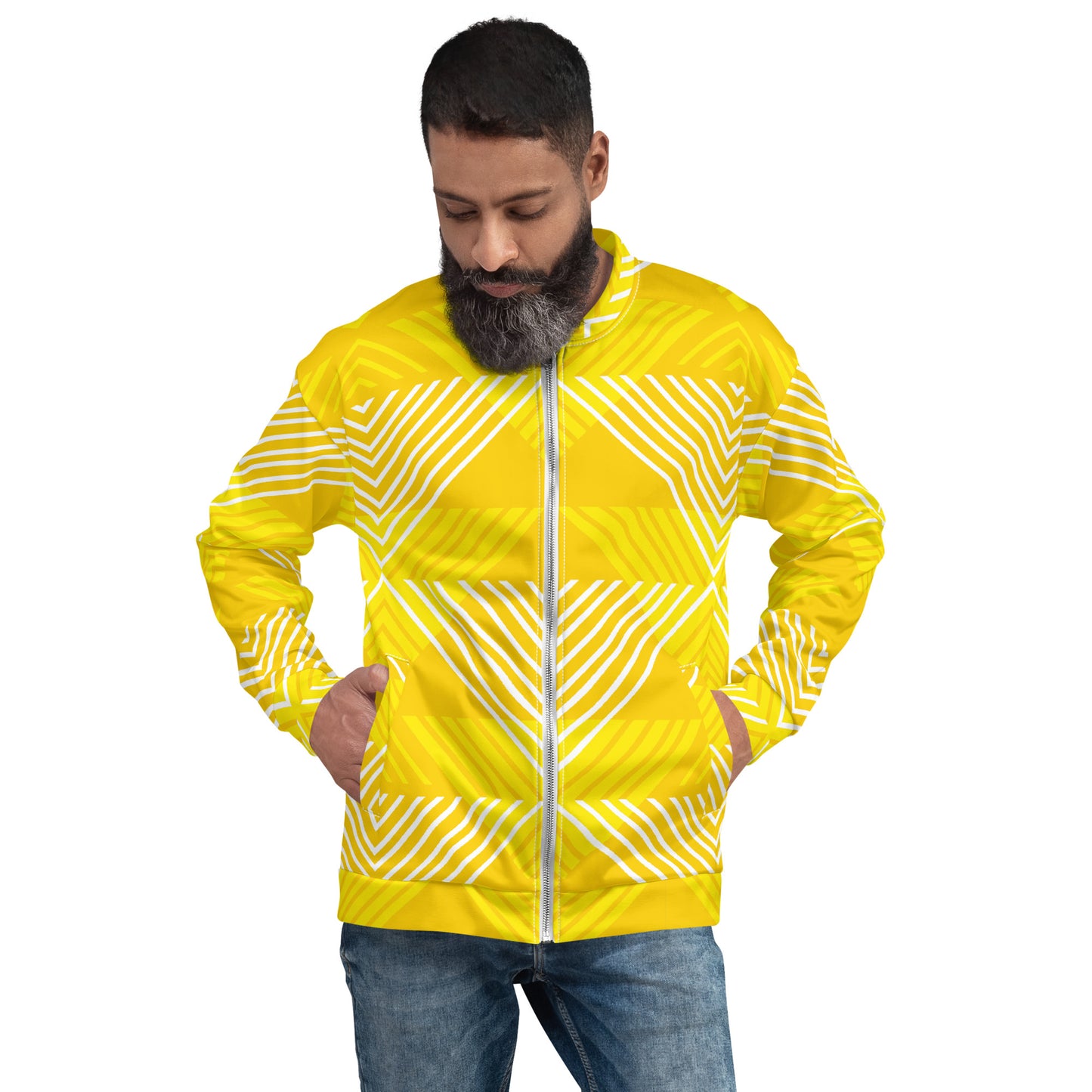 Trichromatic Yellow Unisex Bomber Jacket