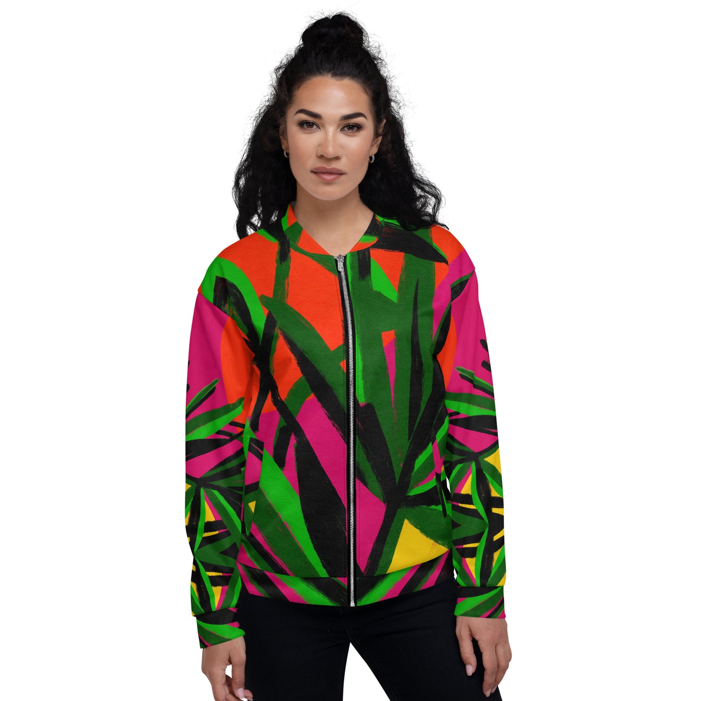 Unisex Bomber Jacket Tropical Palm