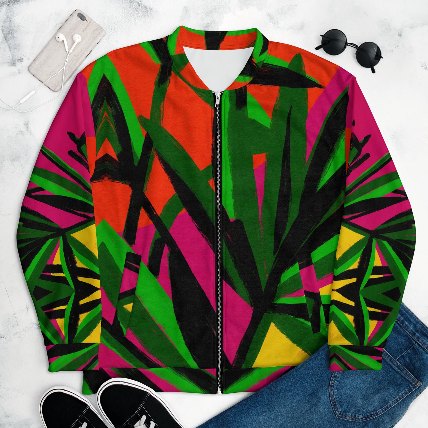 Unisex Bomber Jacket Tropical Palm