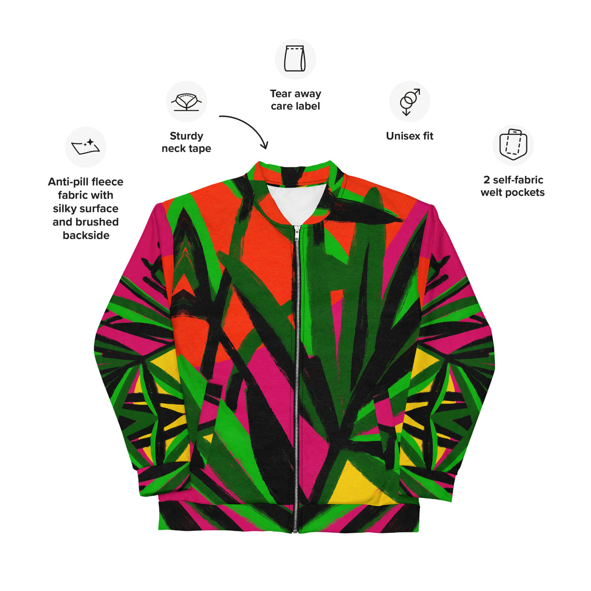 Unisex Bomber Jacket Tropical Palm