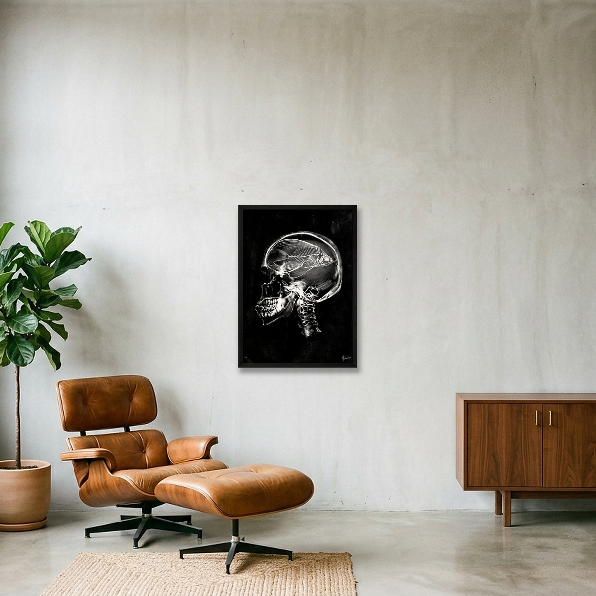 Monochromia Skeletal — 42×59cm, 17×23" Black Frame