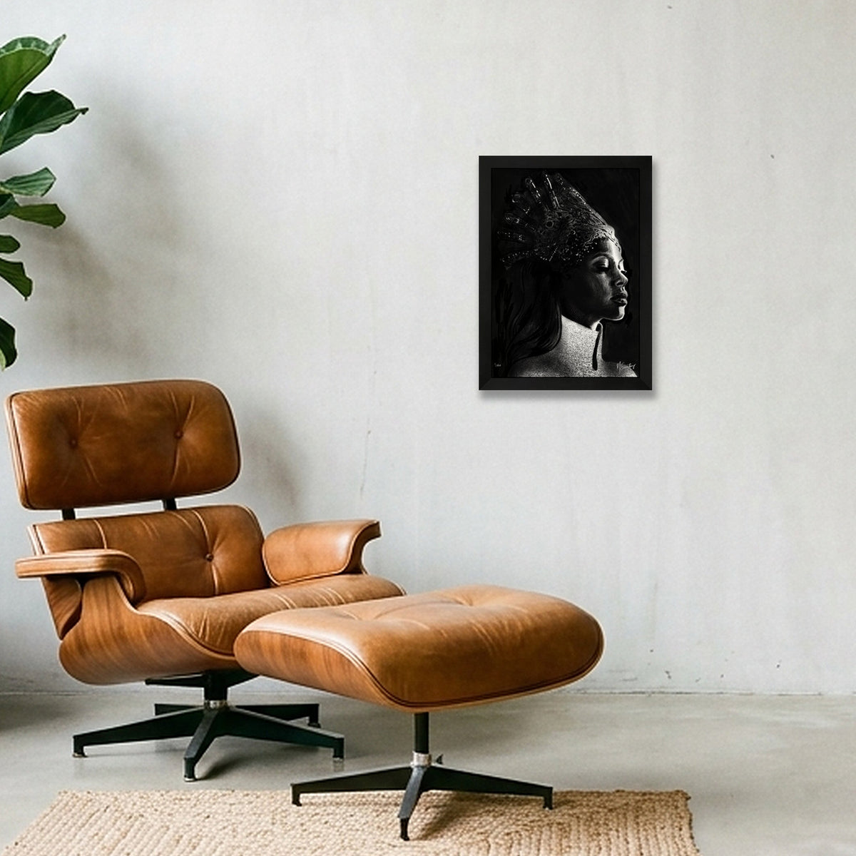 Monochromia Queen — A4 (21×30cm, 8×12") Black Frame