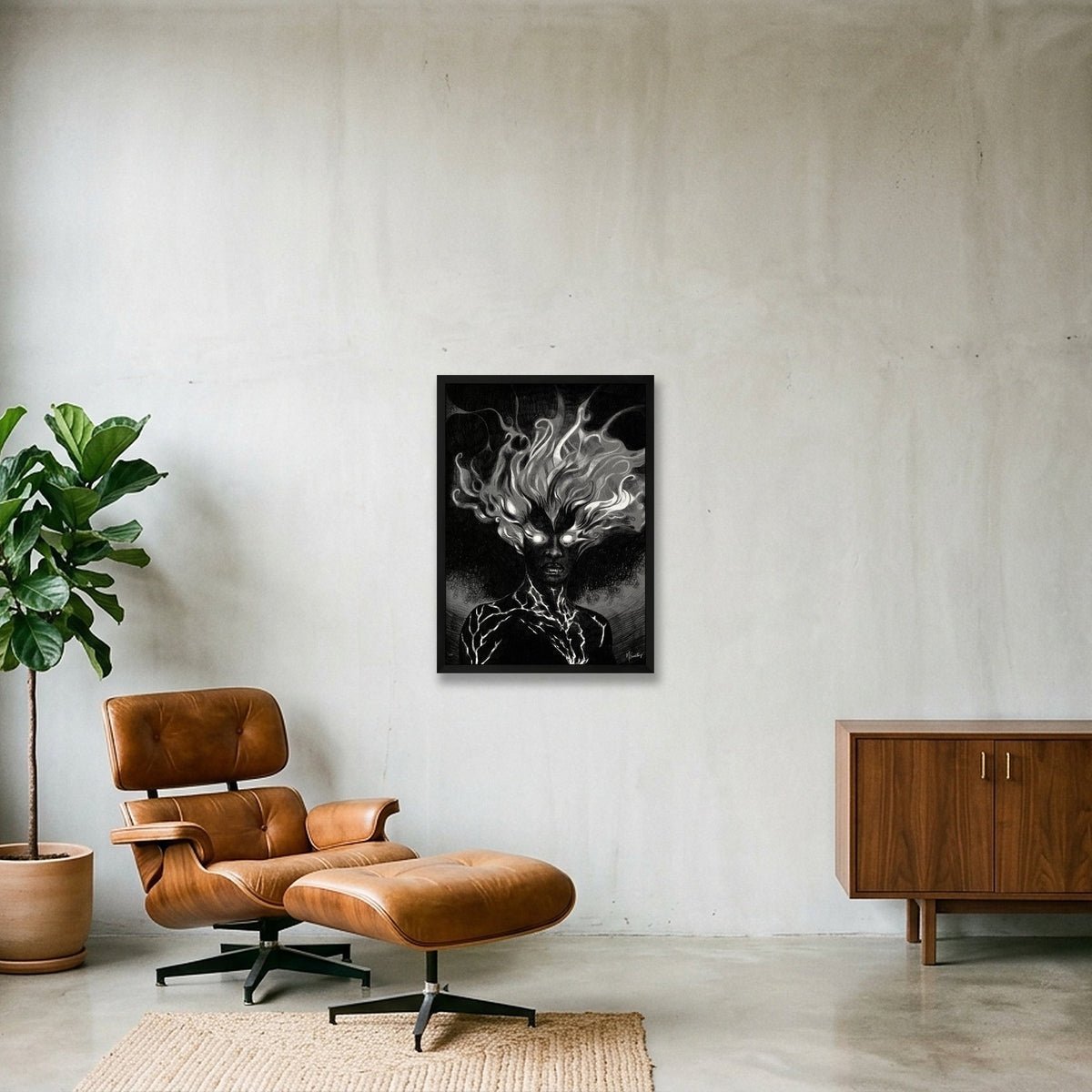 Monochromia Inferno — 42×59cm, 17×23" Black Frame