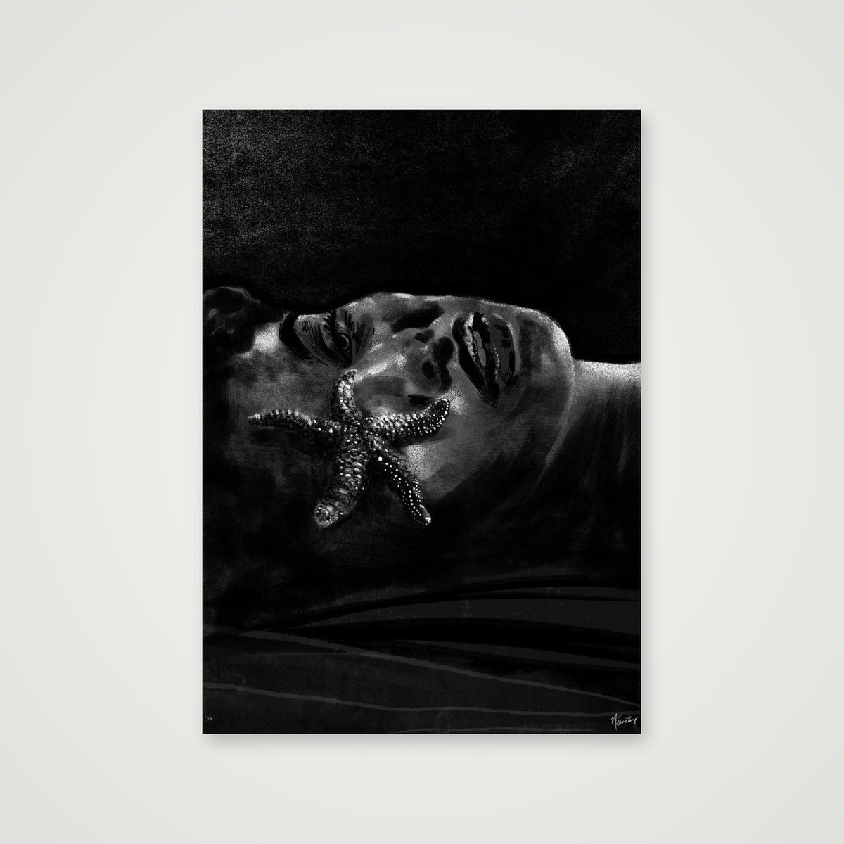 Monochromia Starfish — 59×84cm, 23×33" Print only