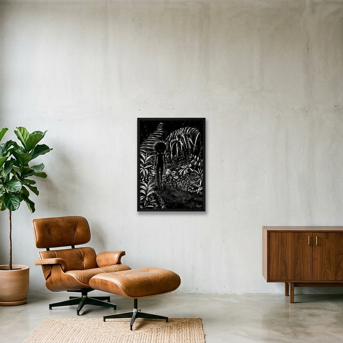 Monochromia Path — 42×59cm, 17×23" Black Frame
