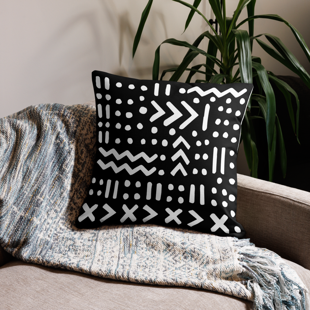 Black Adinkira Premium Pillow Case